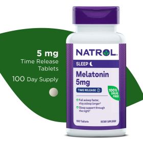 NatrolÂ® Time-Release Melatonin 5 mg, Dietary Supplement for Restful Sleep, 100 Tablets, 100 Day Supply