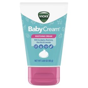 Vicks BabyCream Soothing Cream, Non-Medicated with Aloe, Eucalyptus, Lavender, and Rosemary, 3 oz